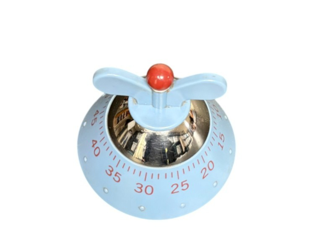 Vintage Alessi Michael Graves Kitchen Mechanical Timer Blue Red